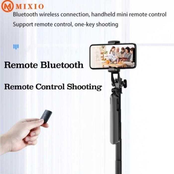 Mixio A61 Tongsis Bluetooth Tripod Stabilizer Gimbal Slefie Stick 1.6M