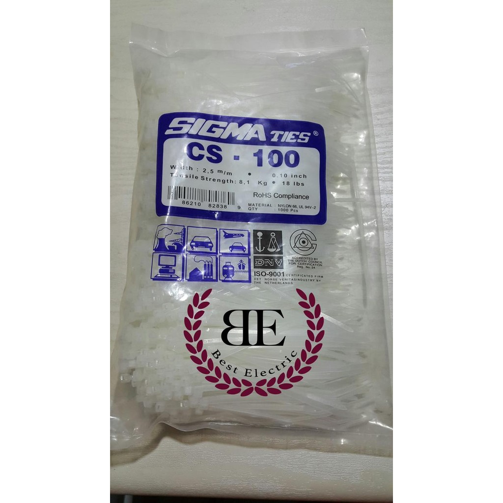 

ID KABEL TIES / KABEL TIS / CABLE TIE CS 100 T PUTIH 10 CM SIGMA CS100T