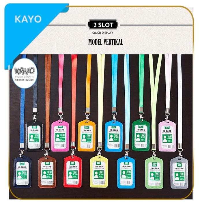 

ID 2S VR NAME TAG KULIT PU. GANTUNGAN ID CARD, KALUNG ID CARD KULIT PU