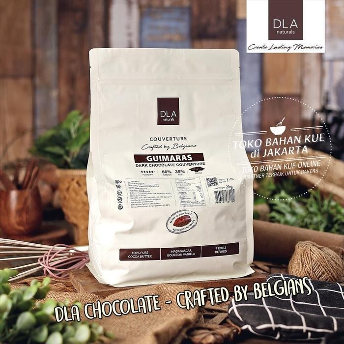 

Neww DLA Naturals - Couverture Dark GUIMARAS 66% 1kg Baking Chocolate Coin Butter Cocoa Terlaris