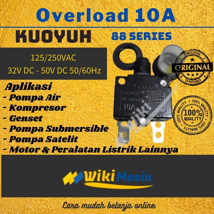 OVERLOAD THERMAL CIRCUIT BREAKER WOKEMA 10 AMPERE W55 SERIES 10A