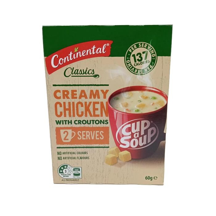 

Continental Cup A Soup Creamy Chicken With Croutons 2 Serves 60G