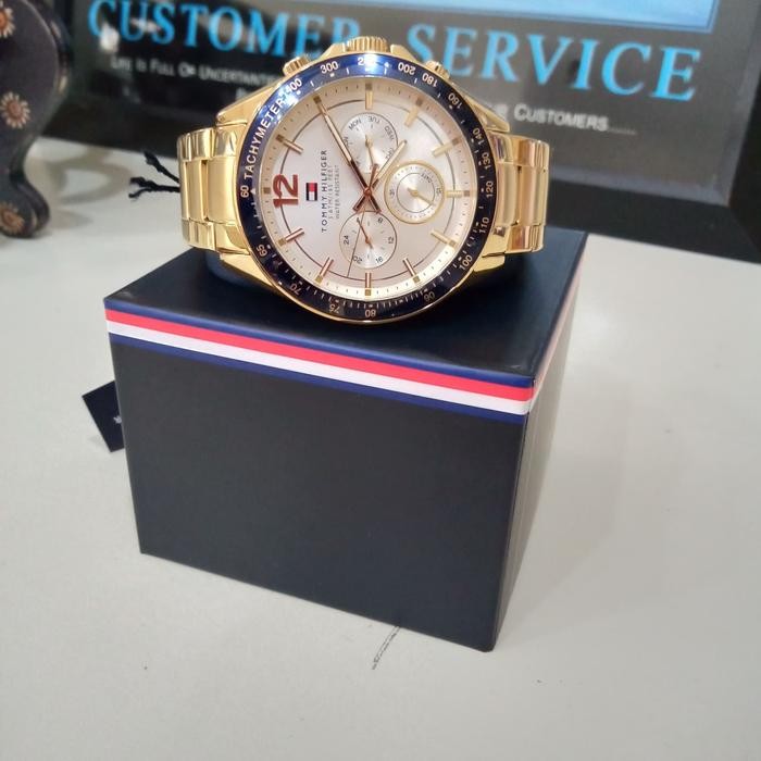 

Tommy Hilfiger Luke 1791121 Men Silver Dial Gold Stainless Jam Tangan