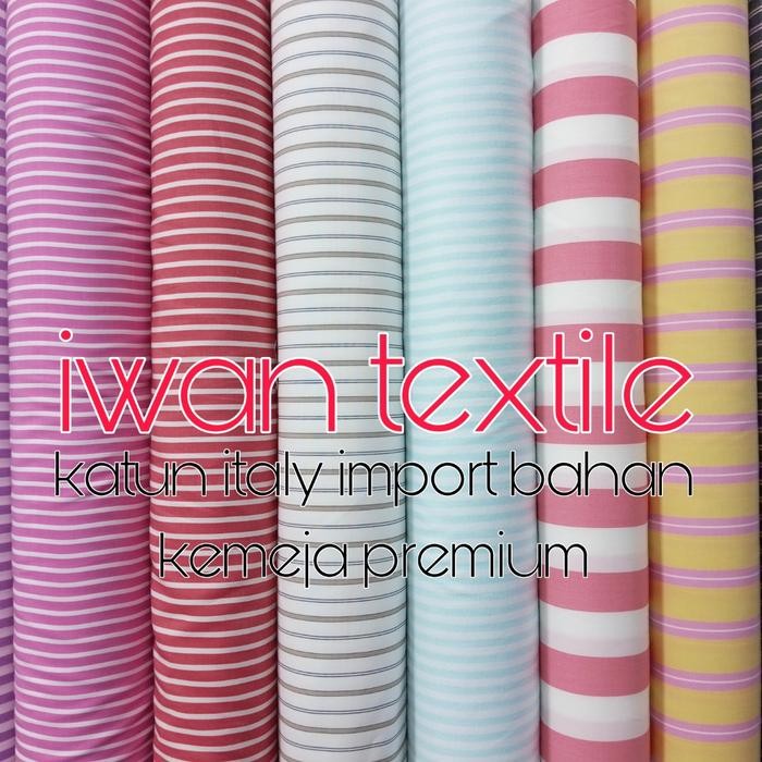 

Kain Katun Premium Katun Italy Motif Garis Garis Bahan Kemeja Import Garment Quality