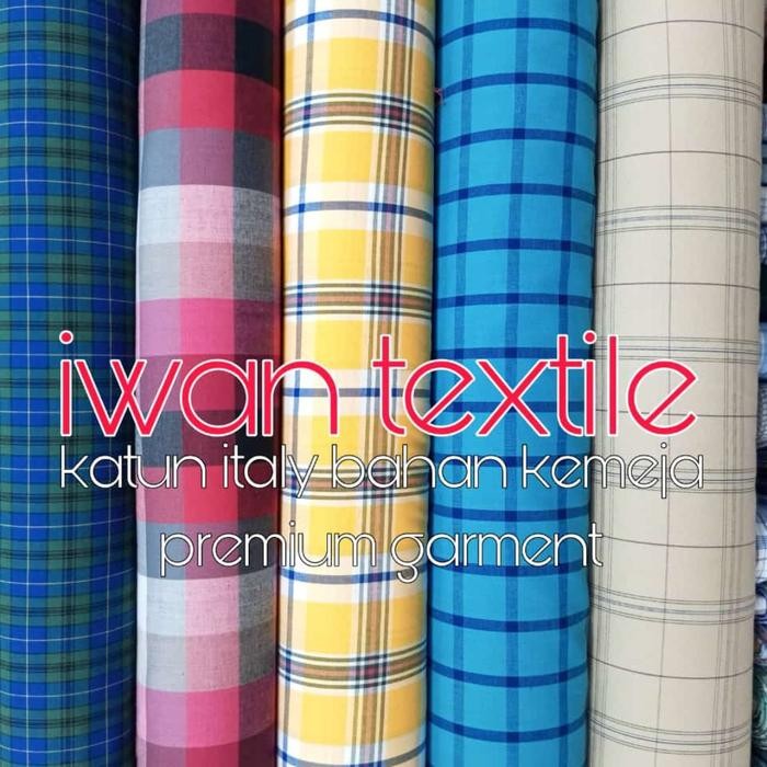

Bahan Kemeja Kotak Kotak Kain Katun Yandet Italy Pria Wanita
