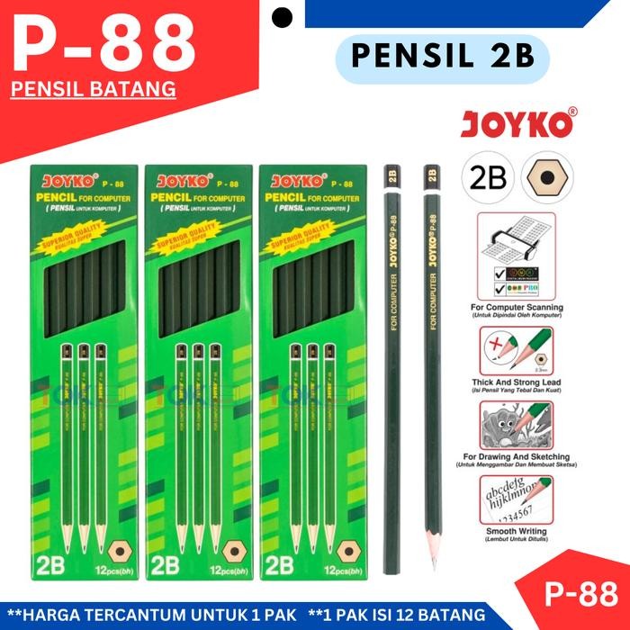 

New Pensil Joyko 2B P 88 / pensil hexagonal / pensil kayu