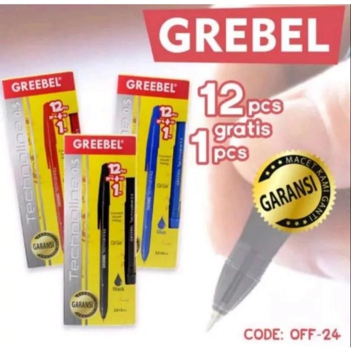 

New Pulpen Greebel 0,5mm hitam/merah/biru