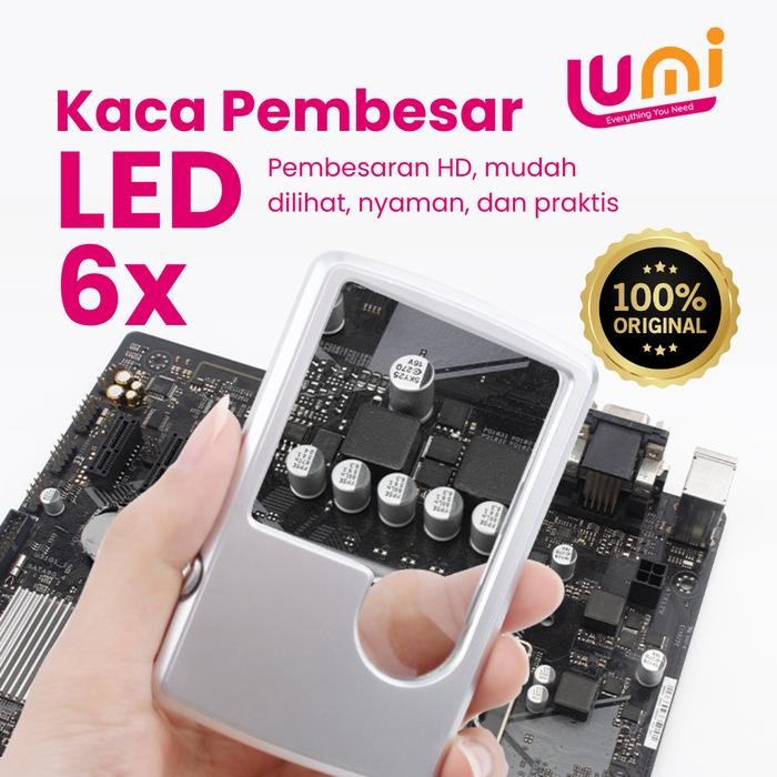 

New Kaca Pembesar LED 4B-3 Kartu Nama Lensa Optik Akrilik Portabel Kartu Lampu Led Persegi Panjang