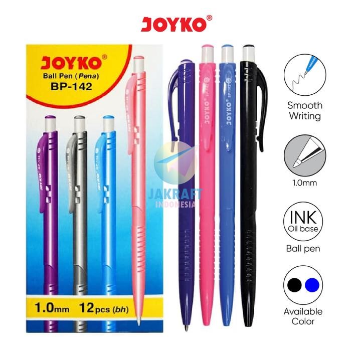 

New (12 Pcs) Pulpen Bolpen Pen Murah JOYKO Klik BP-142 / BP-255 Jaku Tutup BP-273 Zeto / BP-275 Tris