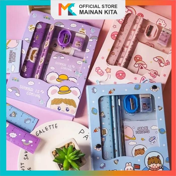 

New MK620 Set Paket Alat Tulis Anak Sekolah Cocok untuk Souvenir atau Kado Ultah Stationery al at