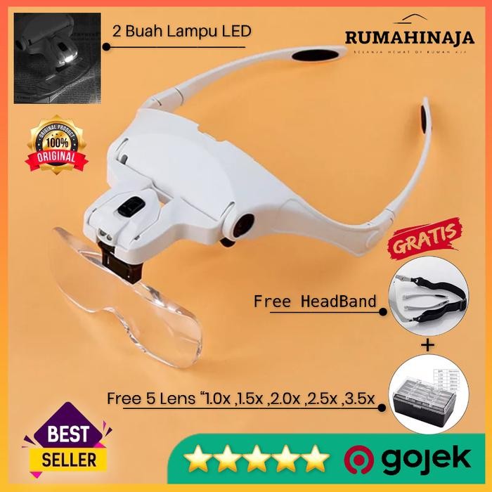 

New MAGNIFIER KACAMATA PEMBESAR UNTUK SERVICE DENGAN 2LED REPARASI GLASSES