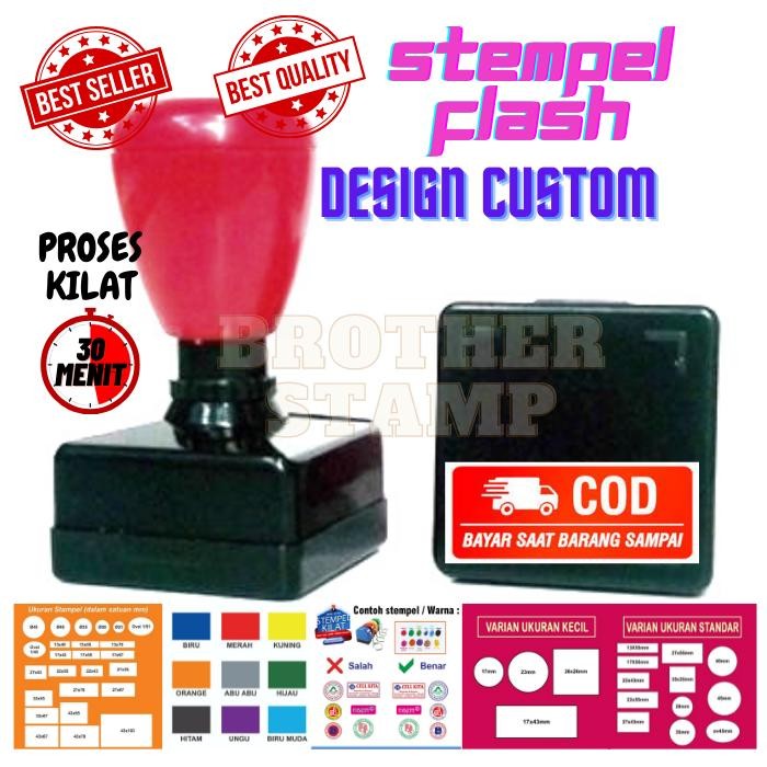 

New STEMPEL CUSTOM / 35X35 mm / OTOMATIS TINTA /BISA 2 WARNA