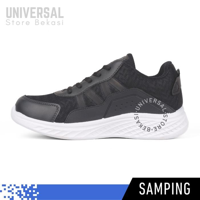 Sepatu Sneakers Pria Dewasa Sekolah Smp Sma Pro Att Gi 352 Hitam Putih Polos Tali Running Size 39-44