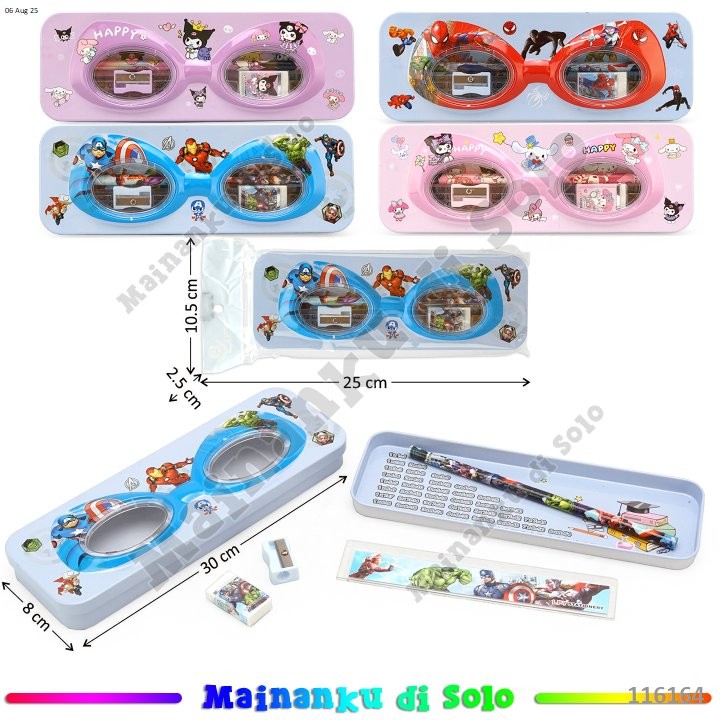 

[Mainanku] Tempat Pensil Karakter + Alat Tulis Happy