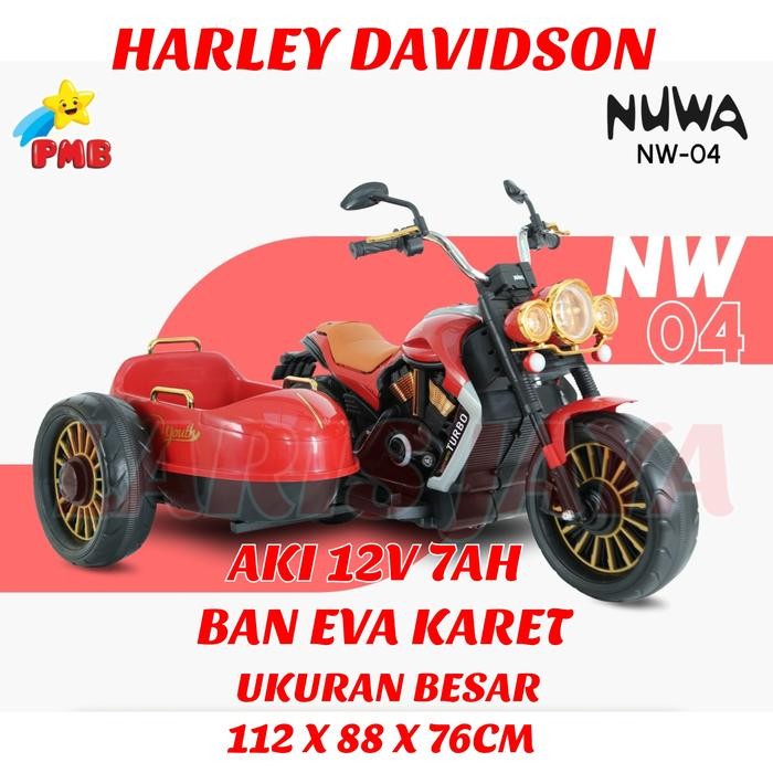 MOTOR AKI ANAK HARLEY DAVIDSON PMB NUWA NW-04 MOTOR MAINAN ANAK HARLEY