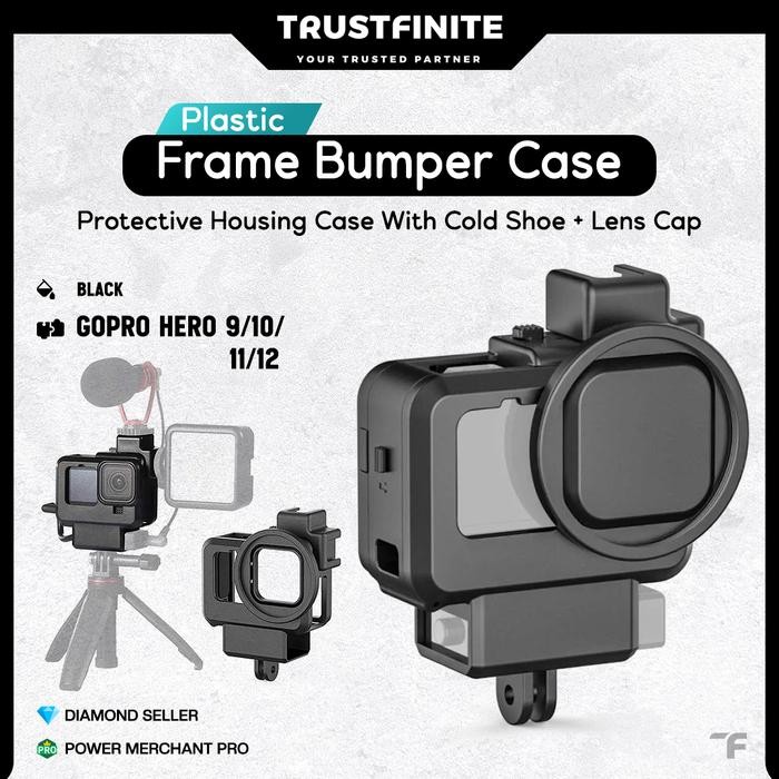 OEM Frame Bumper Vlog Case with Adapter Mic GoPro Hero 9/10/11/12