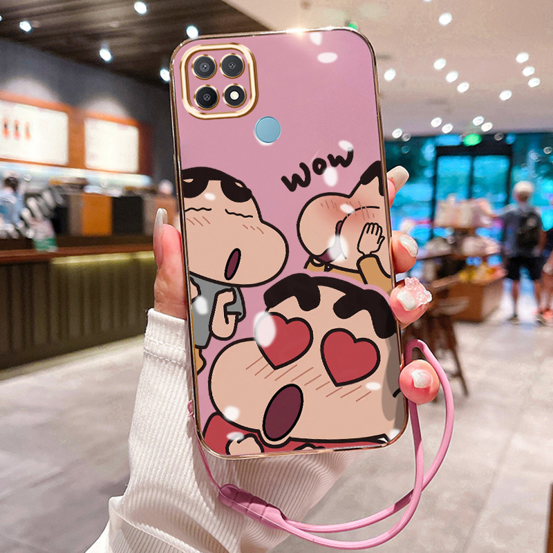 Casing Hp Untuk OPPO A15 A15s A35 Case Casing pola Harta kecil lucu Kesing HP Cesing tali berlapis K