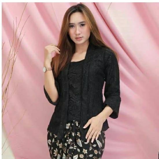 ATASAN kebaya kutubaru warna HITAM atasan kebaya moderen kebaya brukat full furing atasan kebaya