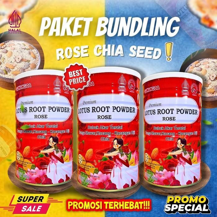 

Promo Red Rose Collagen Oufen Lotus Root Powder Paket 3 Kaleng Pencerah Kulit