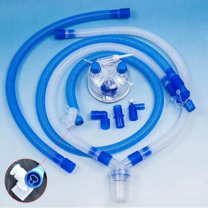 Breathing Circuit Ventilator Disposable dengan Chamber untuk Dewasa, Anak, Bayi Dual limb lengkap