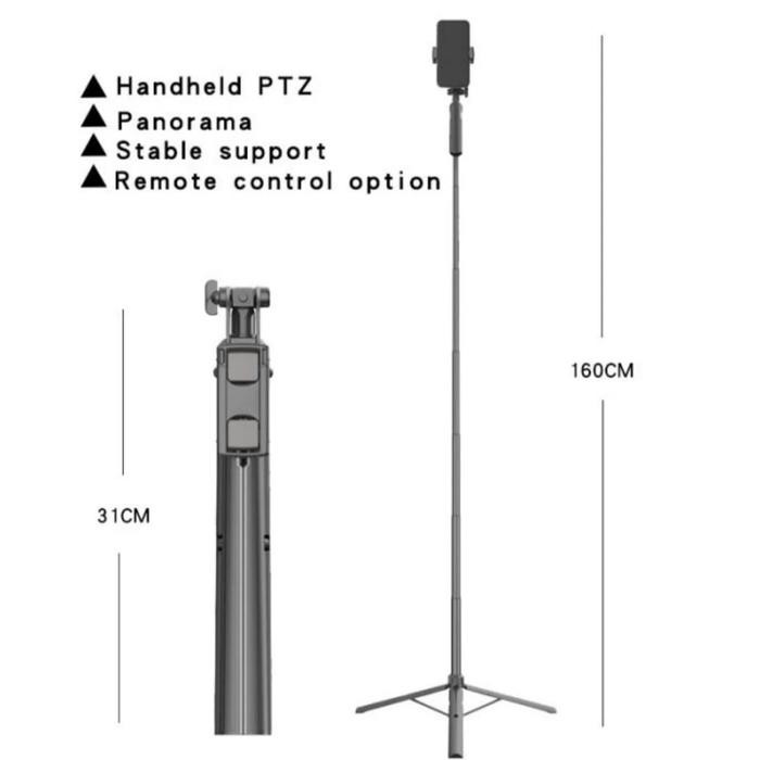 Mixio A61 Tongsis Bluetooth Tripod Stabilizer Gimbal Slefie Stick 1.6M