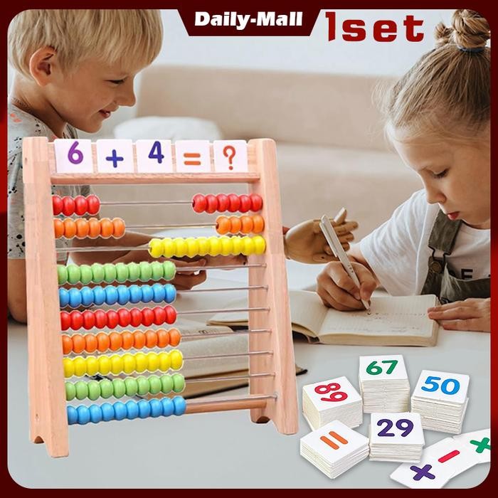 Sempoa Abacus Mainan Edukasi Anak Sempoa Kayu Hitung Anak 10 Baris Papan Berhitung Sempoa