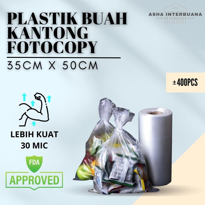 NEW PLASTIK ROLL FOTOCOPY BUAH SAYUR HDPE 35X50 CM KUALITAS PREMIUM