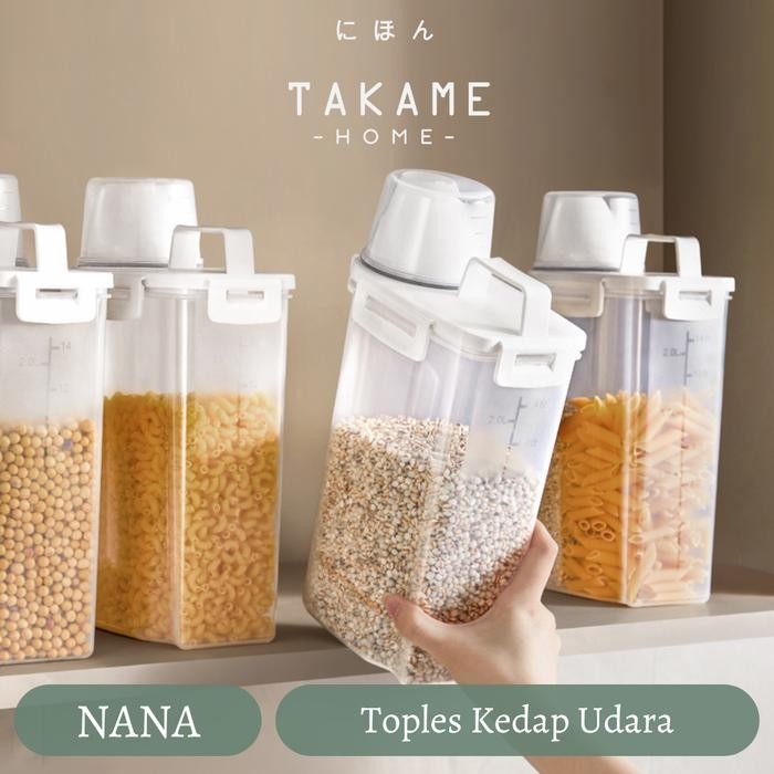 NEW TAKAME RICE STORAGE BOX TRANSPARAN TEMPAT PENYIMPANAN BERAS SEREAL KACANG FOOD GRADE