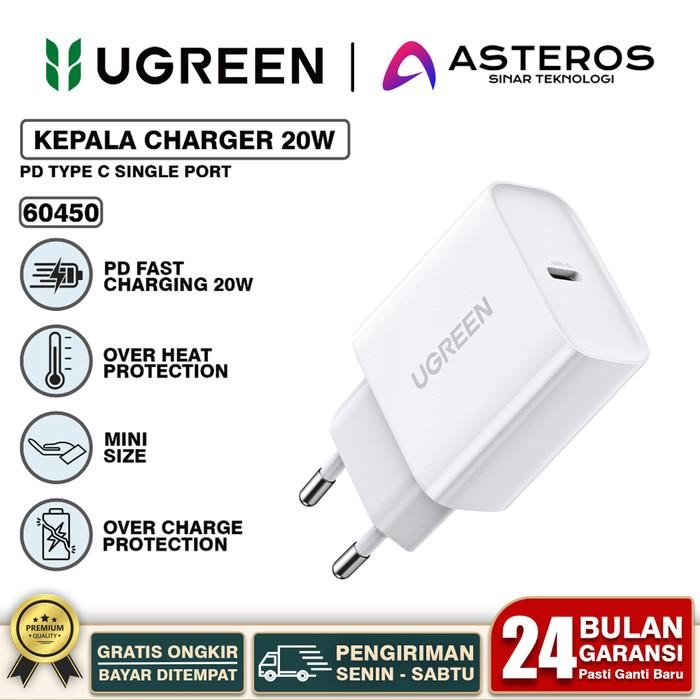 Tersedia Ugreen Kepala Charger Iphone 11 Pro 20W Pd Type C Fast Charging Original 60450