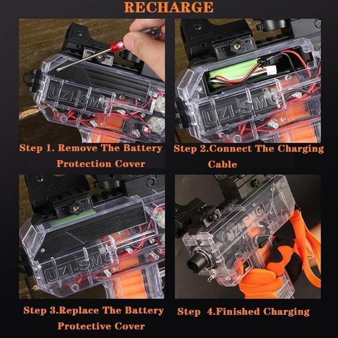 Terbaru Uzi Sembylon Otomatis Foam Dart Blaster Toy -Not Nerf Termurah