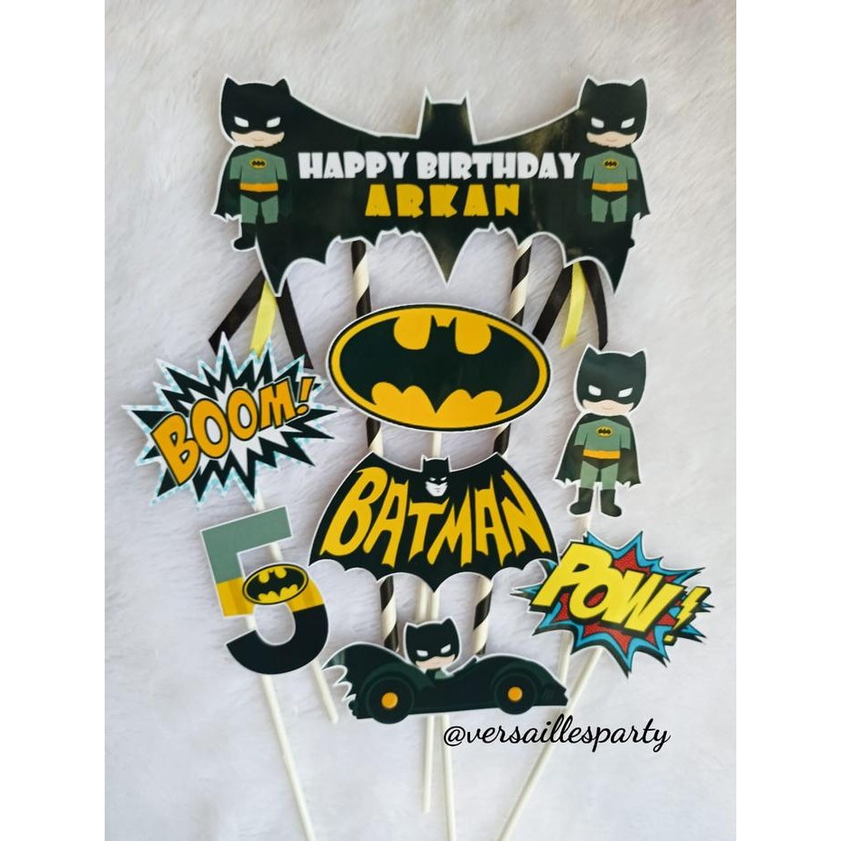 Cake Topper Batman Cartoon/ Topper Batman Kartun / Hiasan Kue Batman