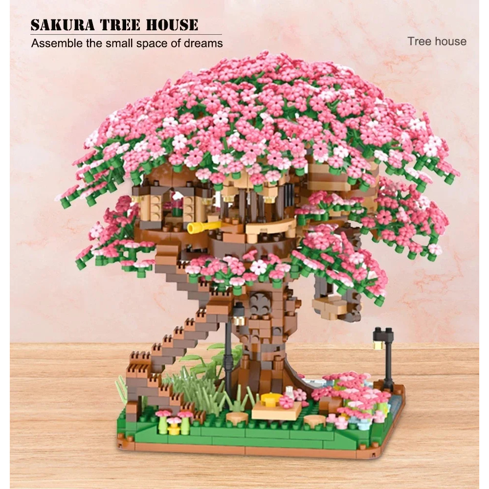 LIKAKA Mainan Balok Susun Rumah Pohon Bunga Sakura LEGO 2008 Bricks - A609