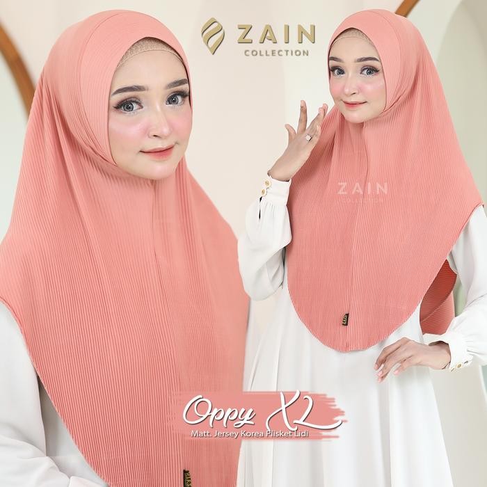 Jilbab Instan Full Plisket Lidi Oppy XL Pet Antem Hijab ZainCollection