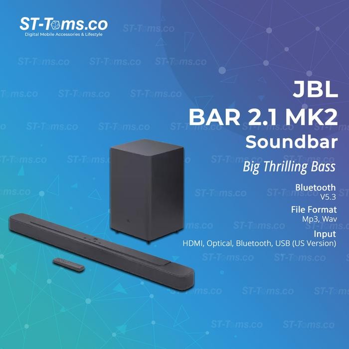 Tersedia Jbl Bar 2.1 Deep Bass Mk2 Soundbar Wireless Subwoofer Home Theater Original
