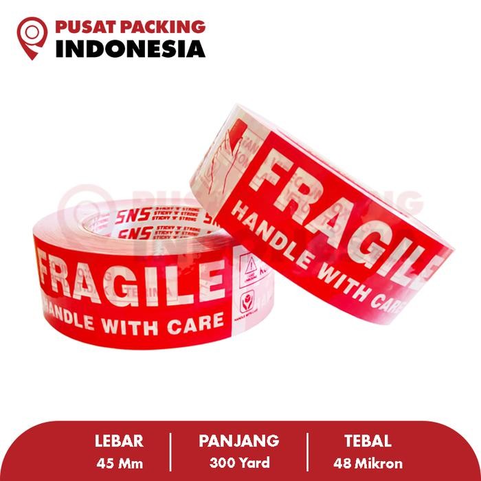 

ID LAKBAN UNBOXING FRAGILE 300 YARD X 45 MM X 48 MIC STICKY N STRONG (SNS) PUSAT PACKING INDONESIA