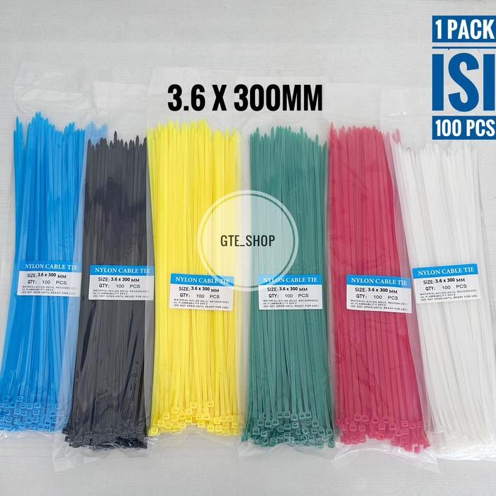 

ID KABEL TIES WARNA 30CM (300MM) PROMO TERMURAH CABEL TIE WARNA 3.6 X 300MM 1 PACK ISI 100PCS KABEL