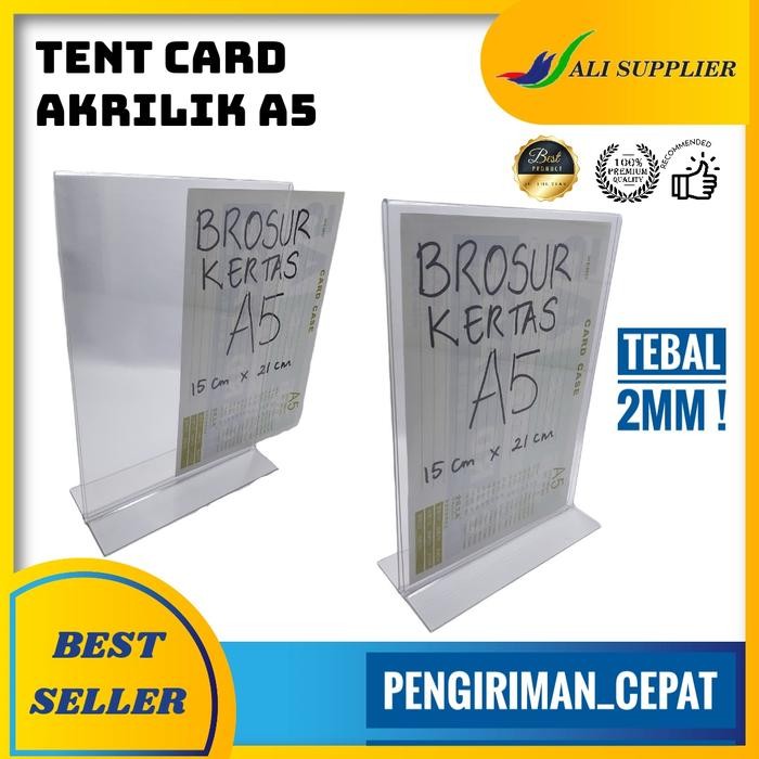 

ID AKRILIK TENT CARD A5 / AKRILIK DISPLAY BROSUR UK A5 / TEMPAT BROSUR MURAH / SANDARAN BROSUR A5 /