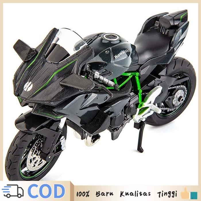 Diecast Motor Mainan Miniatur Motor 1:18 Miniatur Motor Ducati Ninja H2R Mainan Anak Miniatur