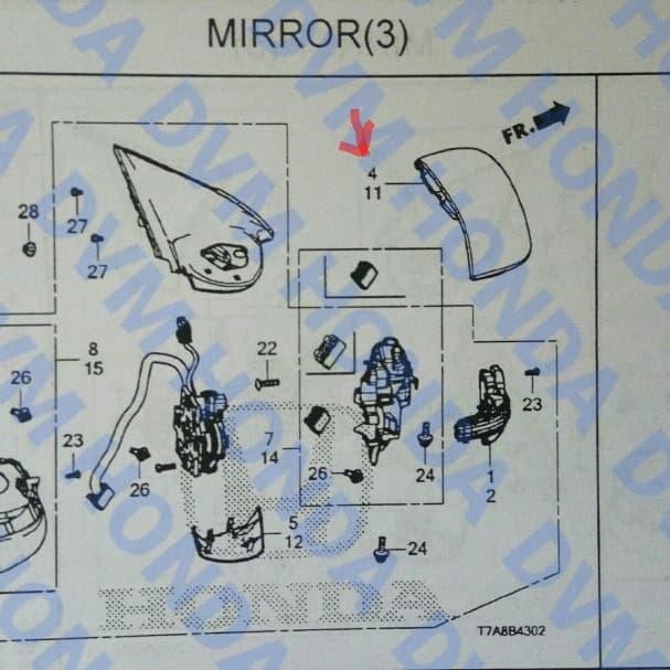 Cover/Tutup Spion Kanan Original Hrv Ru Aksesoris
