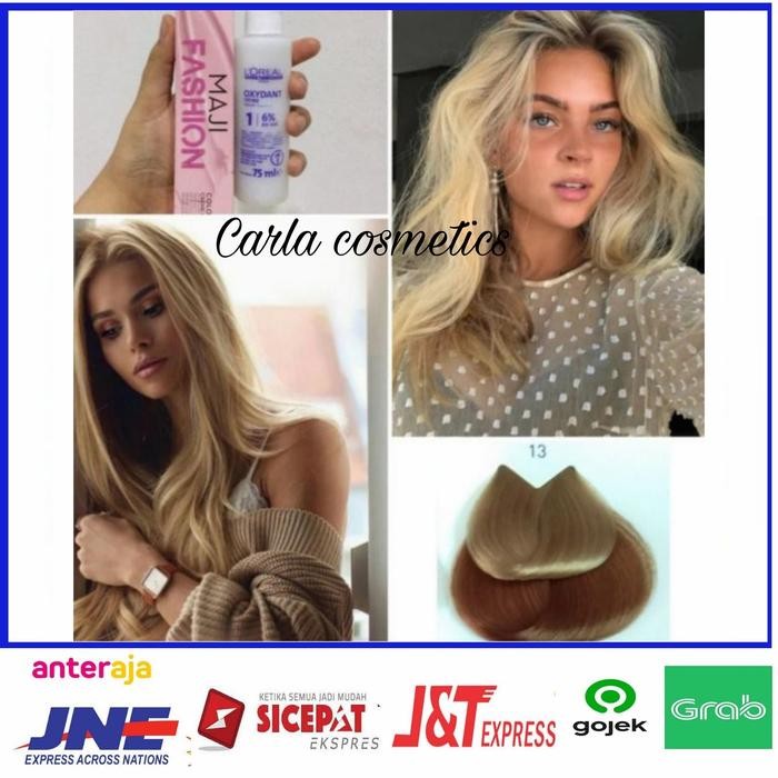 cat rambut L'oreal majifashion 13 Golden sand + oxidant L'oreal 75 ml