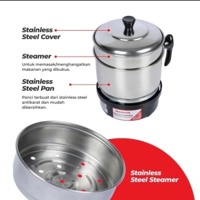 Maspion Multi Cooker Mec - 1750 Panci Listrik Serbaguna