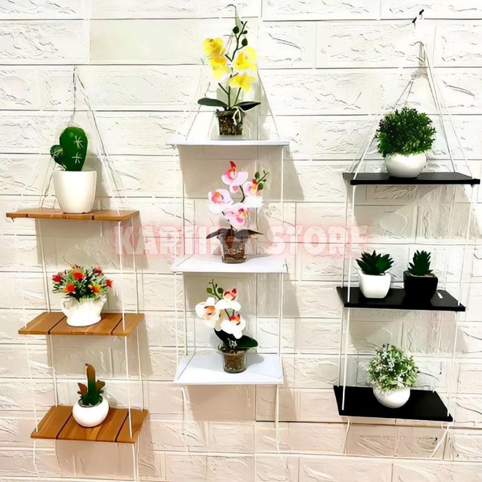 

New Rak Dinding Tali Gantung Susun Serbaguna Model Minimalis Dekorasi Rumah Modern