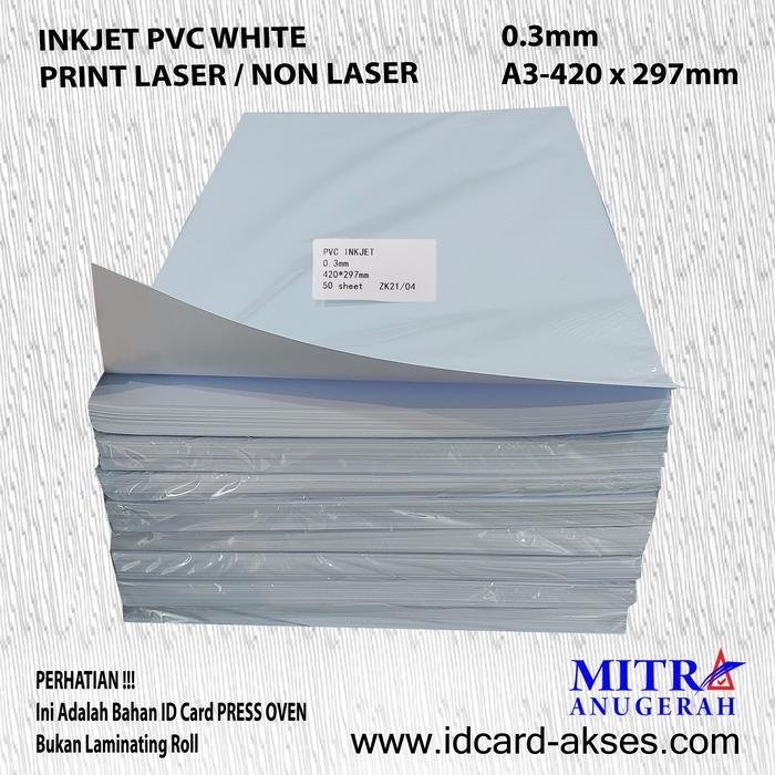 

New PVC ID CARD INKJET 0.3 A3-420x297mm - PRINT LASER / NON LASER