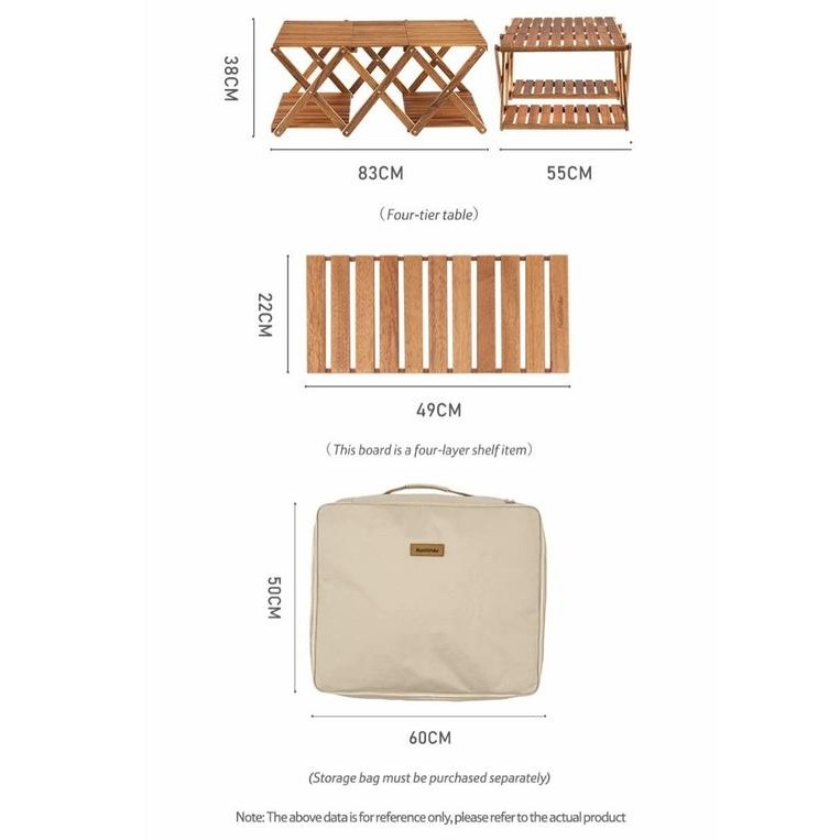 RAK / MEJA LIPAT KAYU PORTABLE CAMPING OUTDOOR NATUREHIKE NH20JJ016