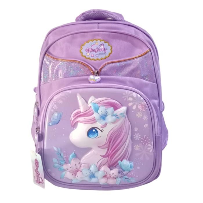 (Allthebest) Tas Ransel Unicorn Timbul 3D Glitter Anti Air Waterproof Backpack Unicorn Glitter