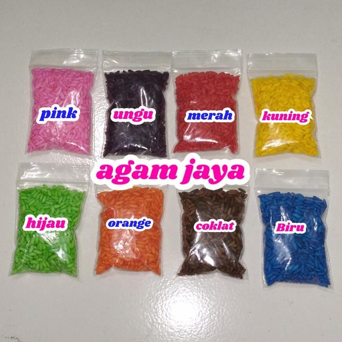 

paket bahan kolase beras warna warni 8 macam