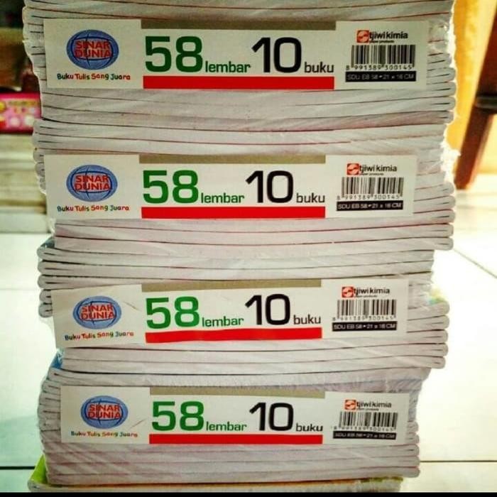 

Terbaru! Paket Hemat Buku Tulis 58 Lembar Sinar Dunia. 1 Pack Isi 10 Buku