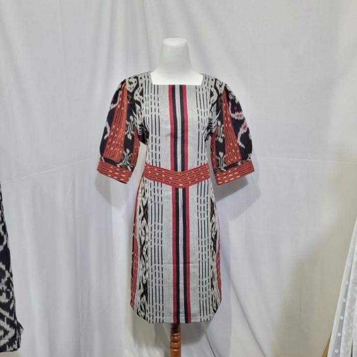 PAKAIAN WANITA DRESS BATIK TENUN TROSO PESTA KONDANGAN JUMBO MEWAH