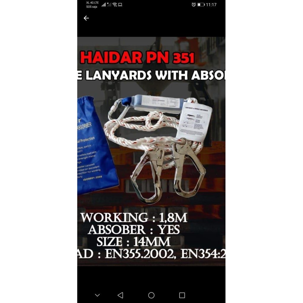 

promo double lanyard haidar big hook - tali id card gantungan kuat