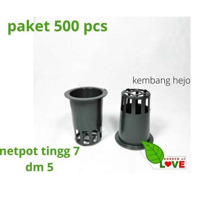 PAKET 500PCS TEBAL NETPOT 7 CM TINGGI HITAM 5CM NET POT HIDRONIK